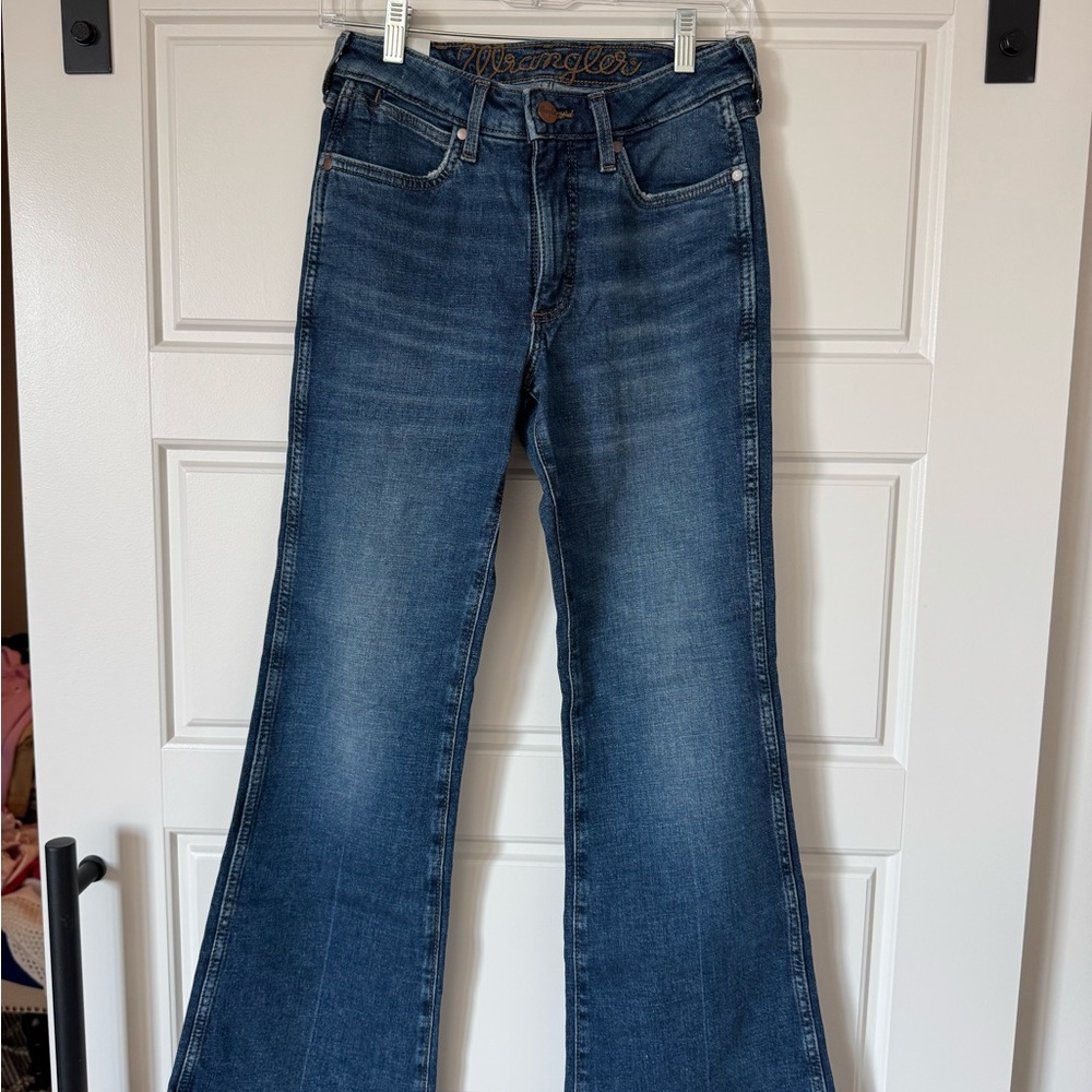 Wrangler Blue Flare Wide Leg Jeans